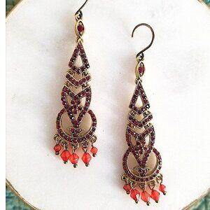 Monet Art Deco Rhinestone Earrings